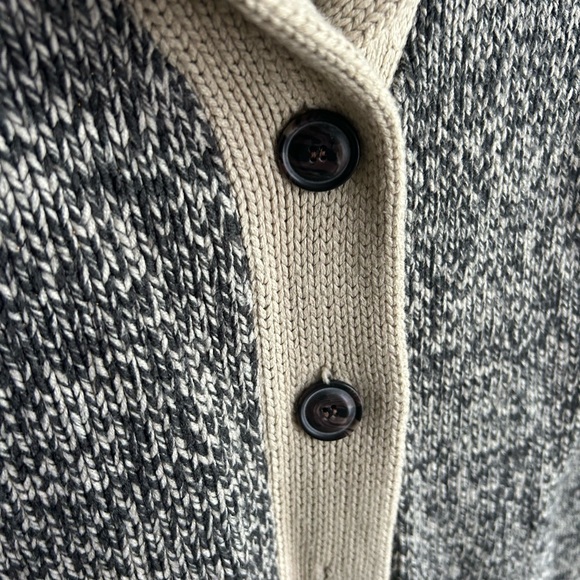 Bluenotes Cabin Black & Cream Shawl Collar Cardigan Women Medium Cowichan - Picture 16 of 16